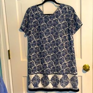 Lulus blue and white printed dress